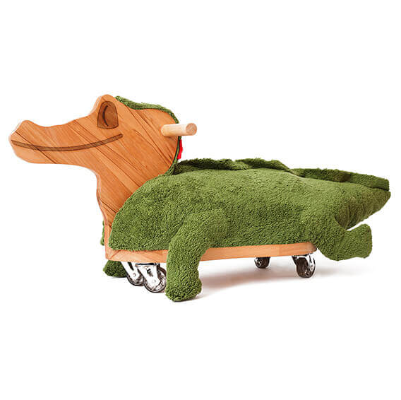 Rutscher Krokodil Karim - wunderschöner Babyrutscher aus Holz