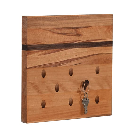 key rack holder from heartwood beech and nut